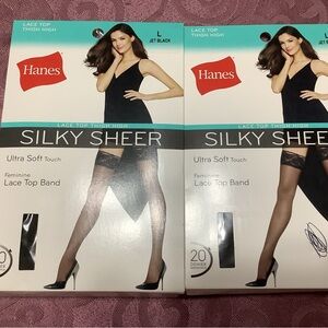 Hanes Silky Sheer Lace Top Thigh High Stockings, 2 available, $5 each